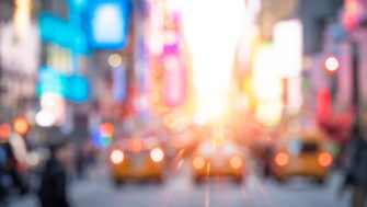 Times Square New York city sunset