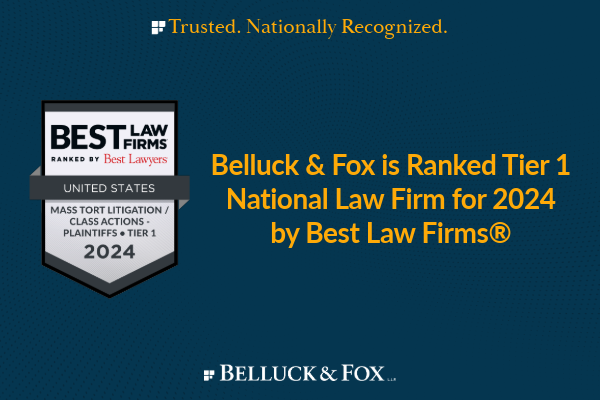 Belluck & Fox, LLP has been Named in the 2024 Best Law Firms® for Mass Tort Litigation by Best Law Firms® for the 14th Edition